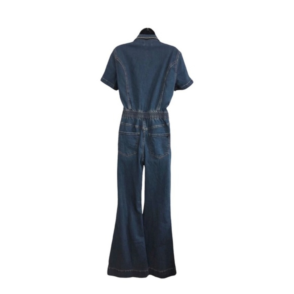 Jessica Simpson blue denim flare leg Cammie ventura denim Jumpsuit size 5 new - Picture 4 of 16